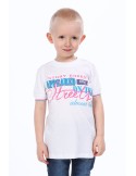 Weißes Jungen-T-Shirt mit Aufschrift NDZ7357 – Online-Shop – Boutique